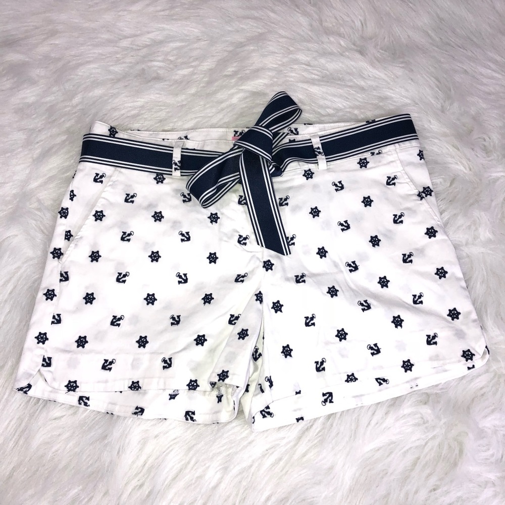 Molly B Nautical print White Shorts 10